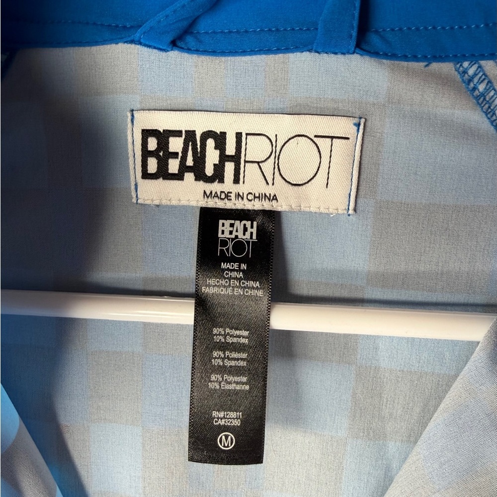 Beach Riot Atticus Pullover In Imperial Blue Check Size Medium Windbreaker - Picture 6 of 11